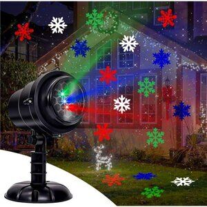 Twinkle Star Christmas Light Projector with 3 Switchable Lenses-Snowflakes
